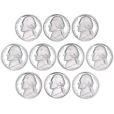 1980-1989 S Jefferson Nickel Gem Dcam Proof Run 10 Coin Decade Set Us Mint Lot