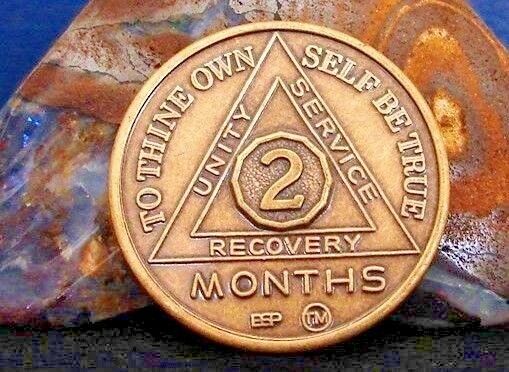 Alcoholics Anonymous Aa 2 Month Bronze Medallion Coin 60 Days Chip Token Sober